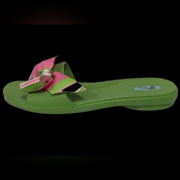 NEW OKAb (OKA-BEE) Okabashi Madison Slides, KeeWee Green with Bow, Size: Medium - Picture 5 of 11
